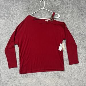 Willow Drive Blouse Womens XL Red Cold Shoulder Metal Link Jersey Boho Chic New